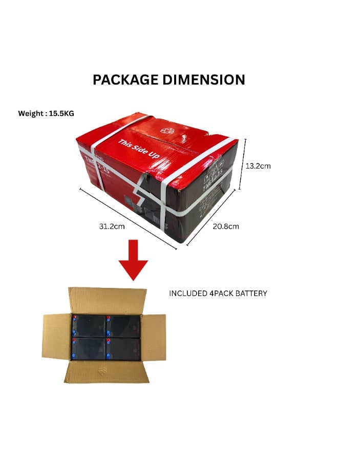 TIANNENG TNE12-15 Rechargeable Lead Acid Battery 12V 15Ah AGM Deep Cycle (4 Pack) for UPS, Solar & Backup Power - Image 3